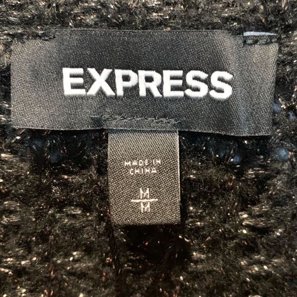 NWT Chunky knit black,metallic accent, with puffy sleeves.sz M - Picture 10 of 13